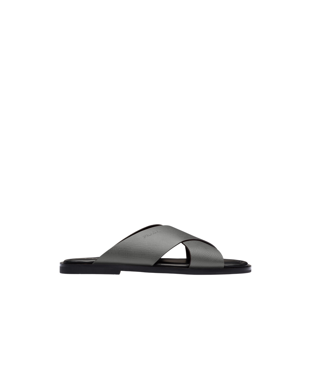 Prada Saffiano Cuir Leather Sandals Marble Gray | 2973GMKPD