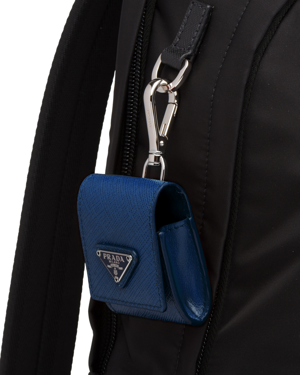 Prada Saffiano Leather Airpods Case Bluette | 0296KJYQU