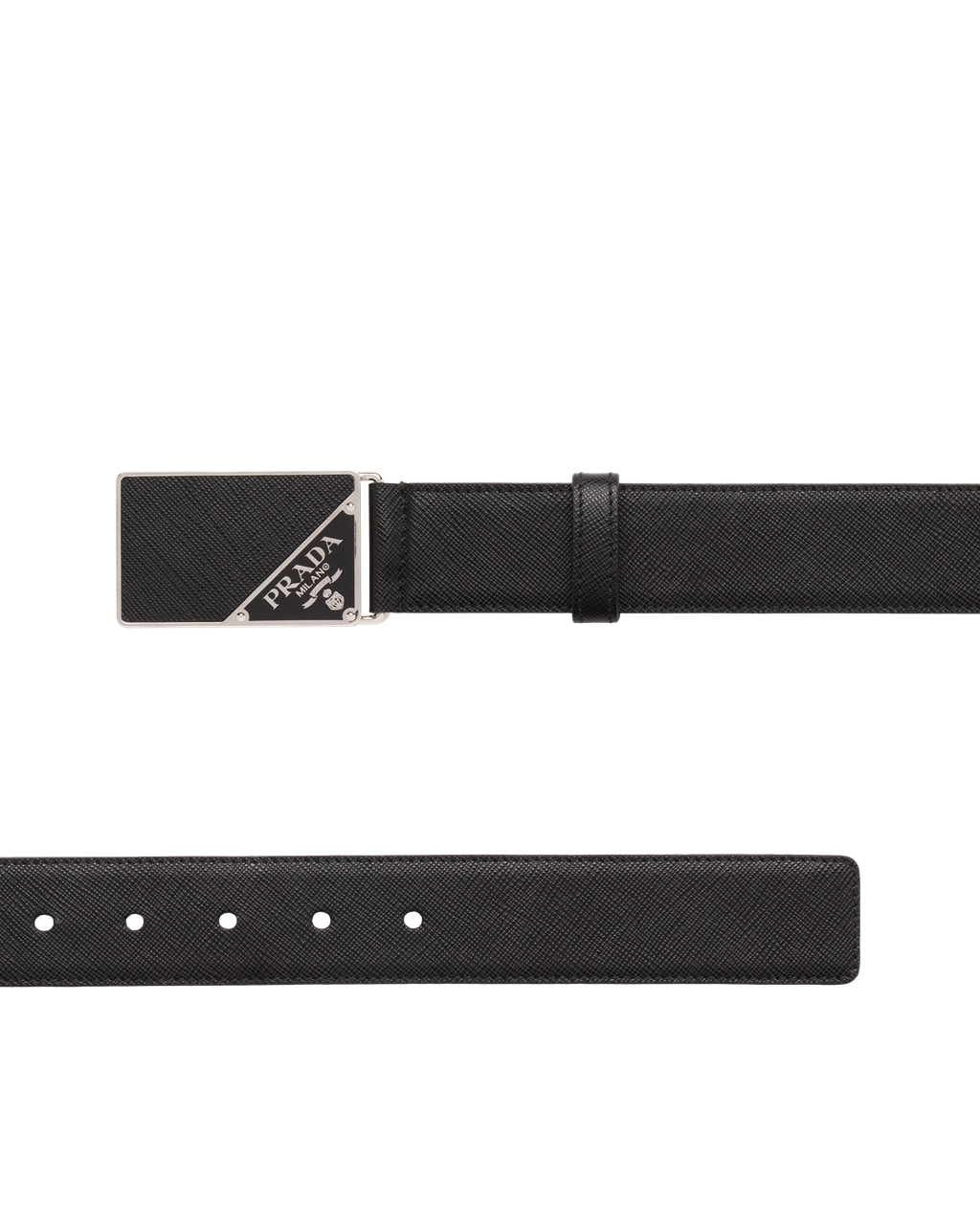 Prada Saffiano Leather Belt Black | 6382PUFJM