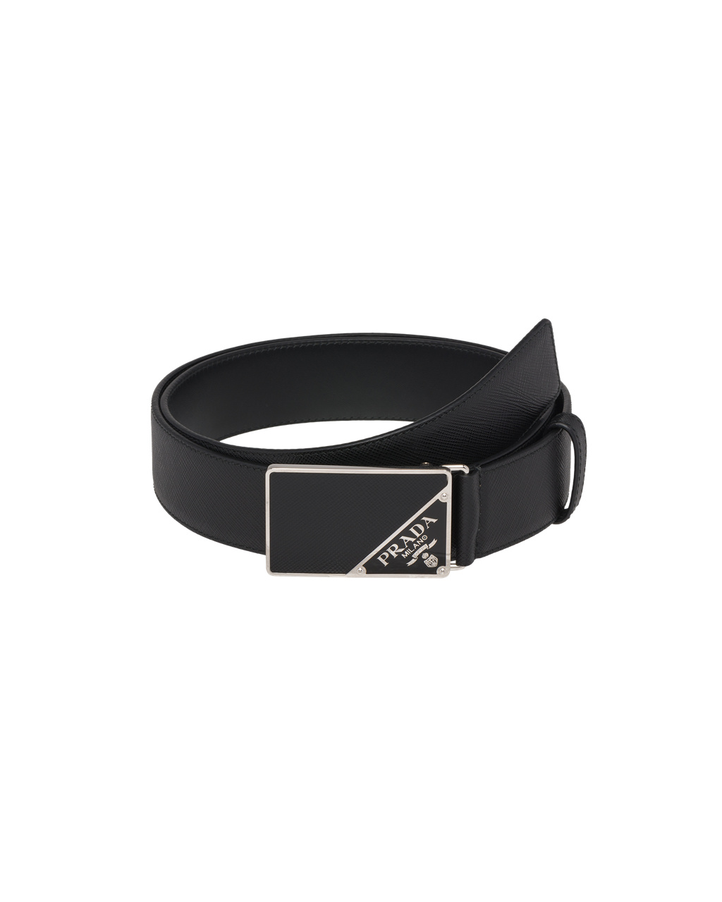 Prada Saffiano Leather Belt Black | 6382PUFJM