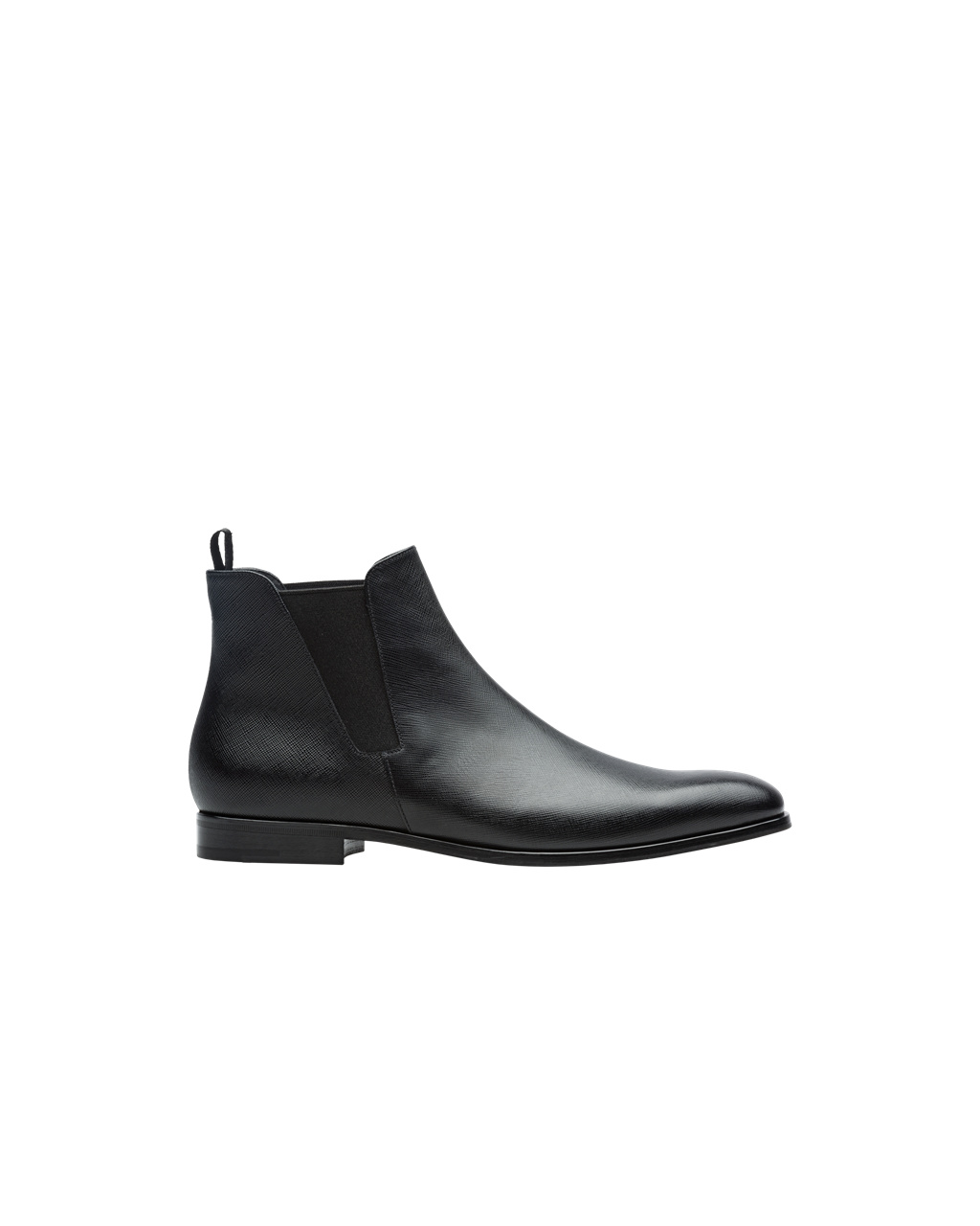 Prada Saffiano Leather Booties Black | 6921SATFK