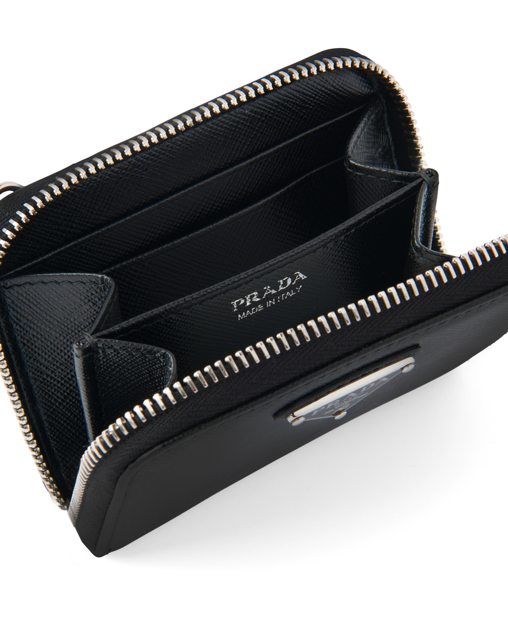 Prada Saffiano Leather Card Holder Black | 2183HBPFE