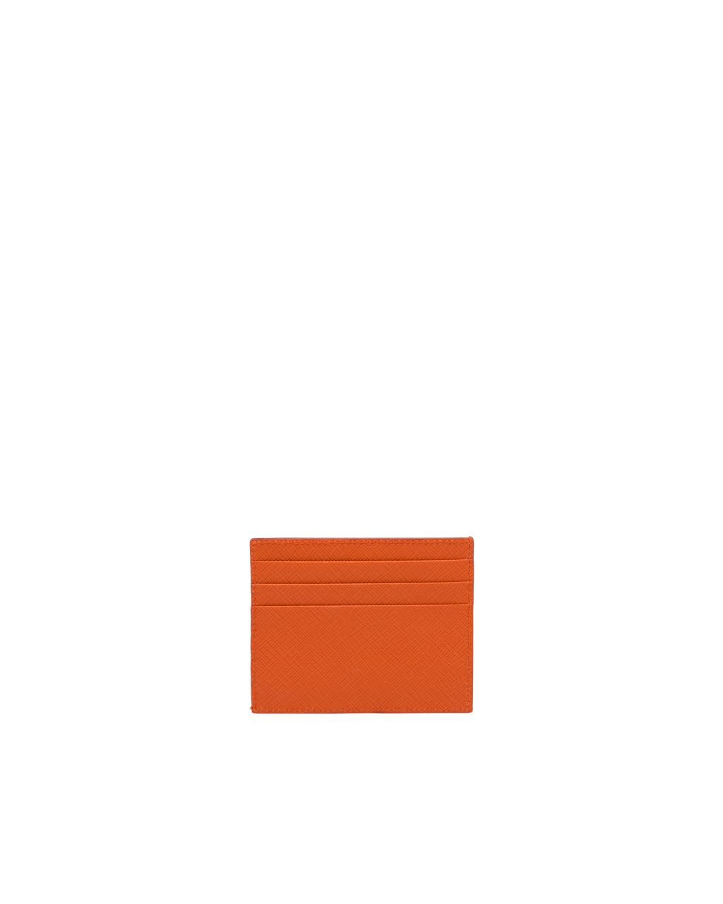 Prada Saffiano Leather Card Holder Papaya | 6943HLPRO