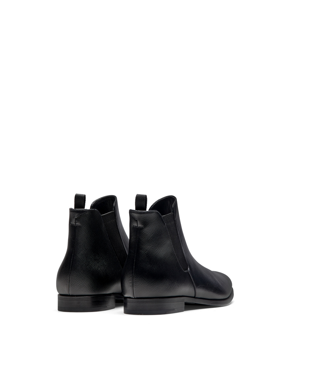 Prada Saffiano Leather Chelsea Boots Black | 5019ZRDIW