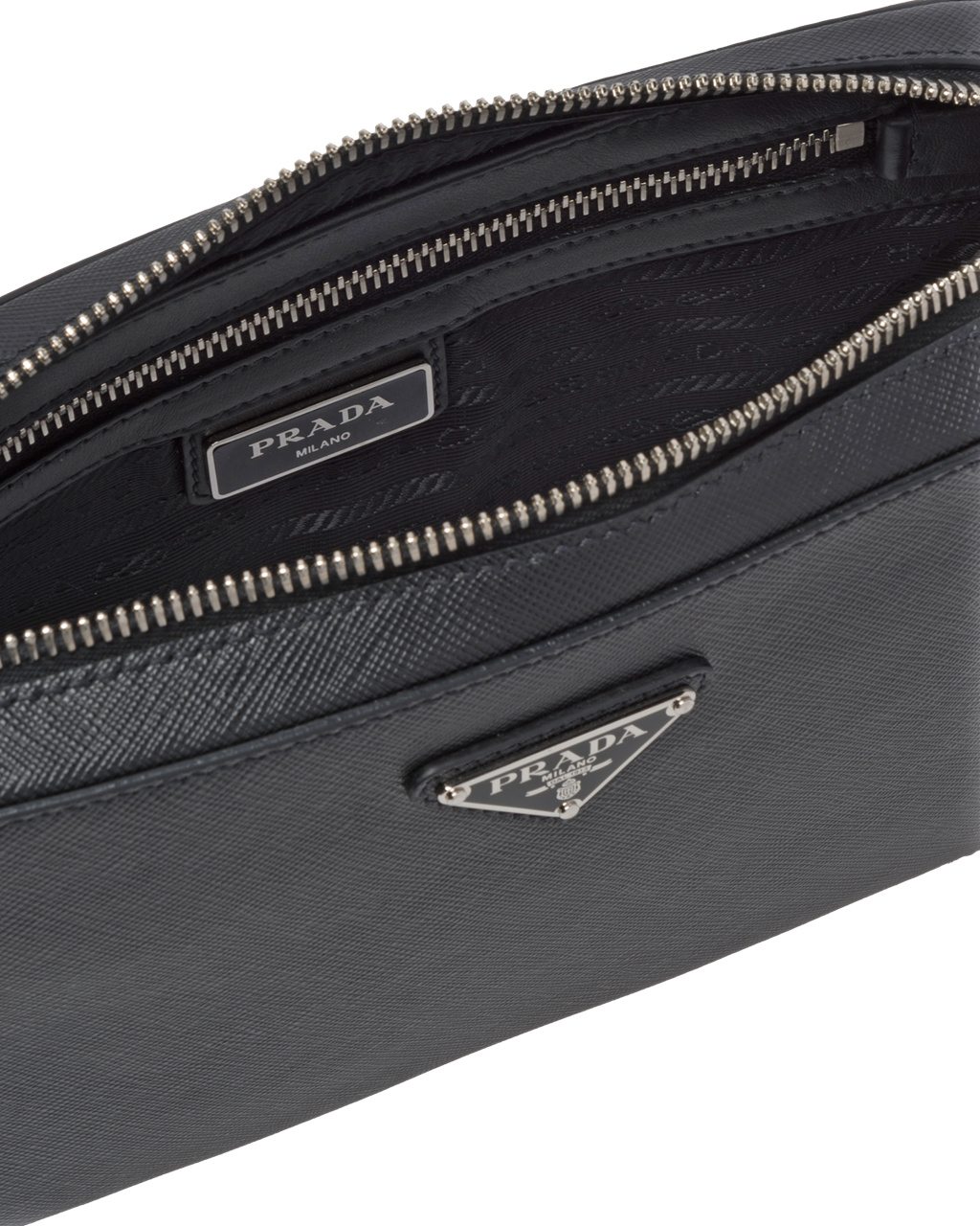 Prada Pouch Wholesale - Saffiano Leather Clutch Mens Black