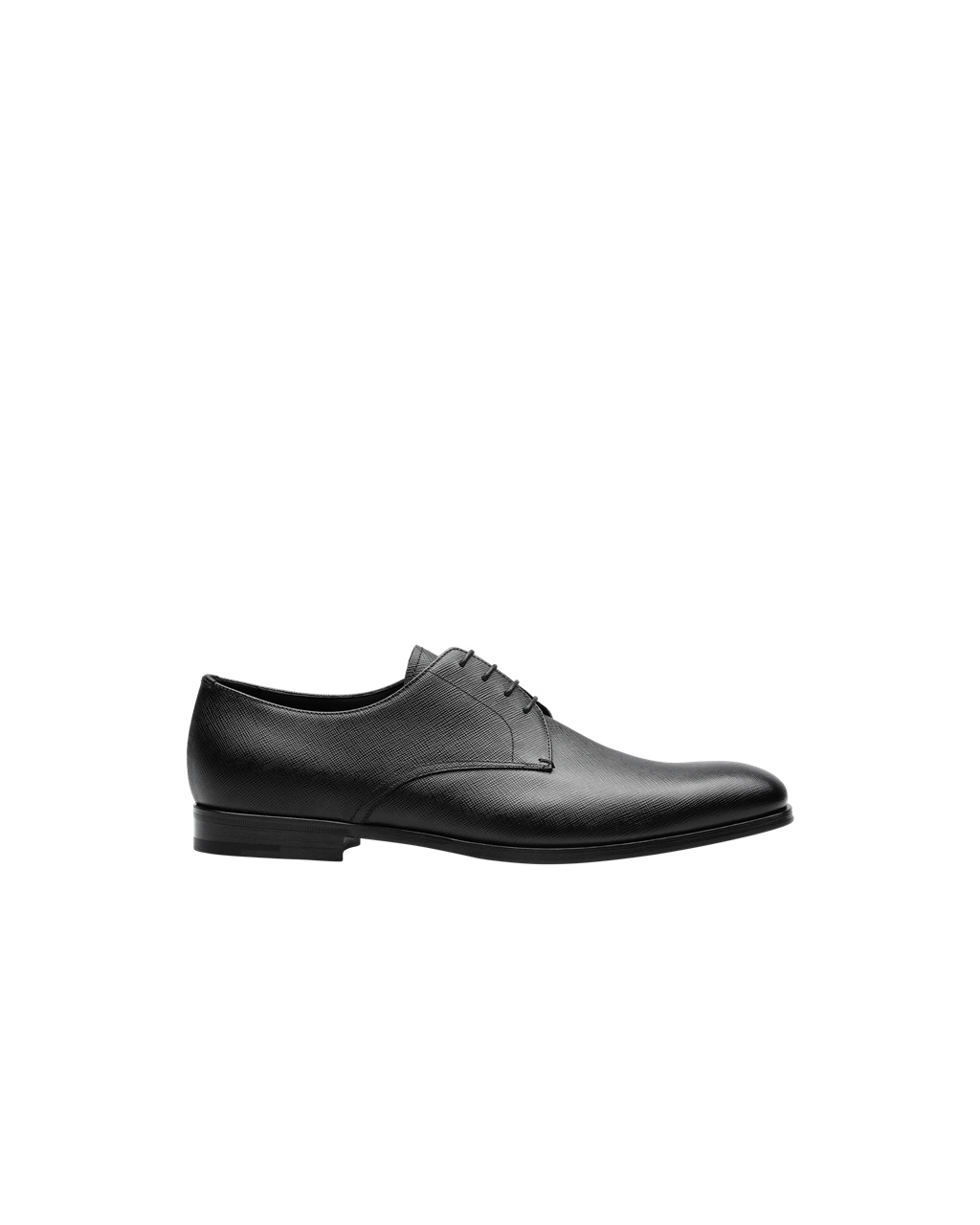 Prada Saffiano Leather Derby Shoes Black | 1342NUMAR