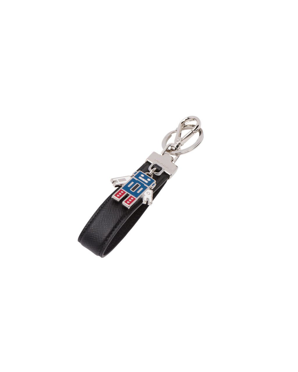 Prada Saffiano Leather Keychain Black | 1438EIBCY