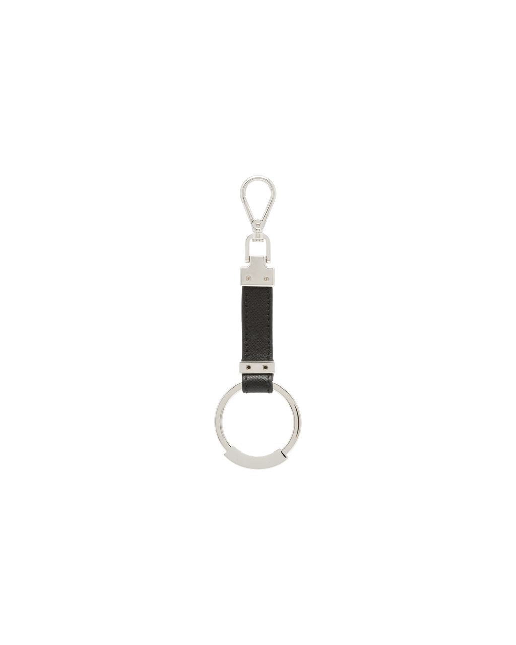 Prada Saffiano Leather Keychain Black | 2980AZOEJ