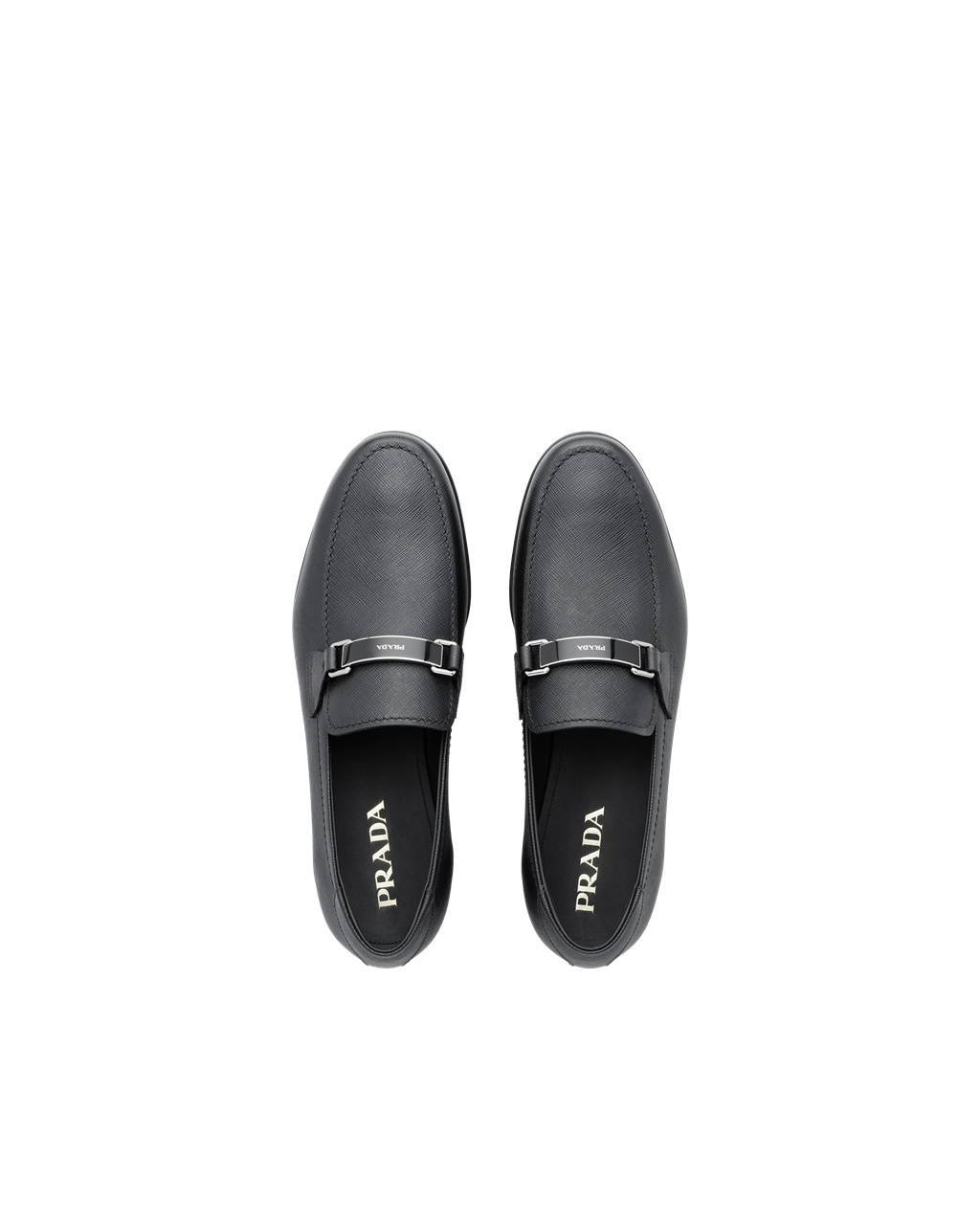 Prada Saffiano Leather Loafers Black | 2786UGSNI