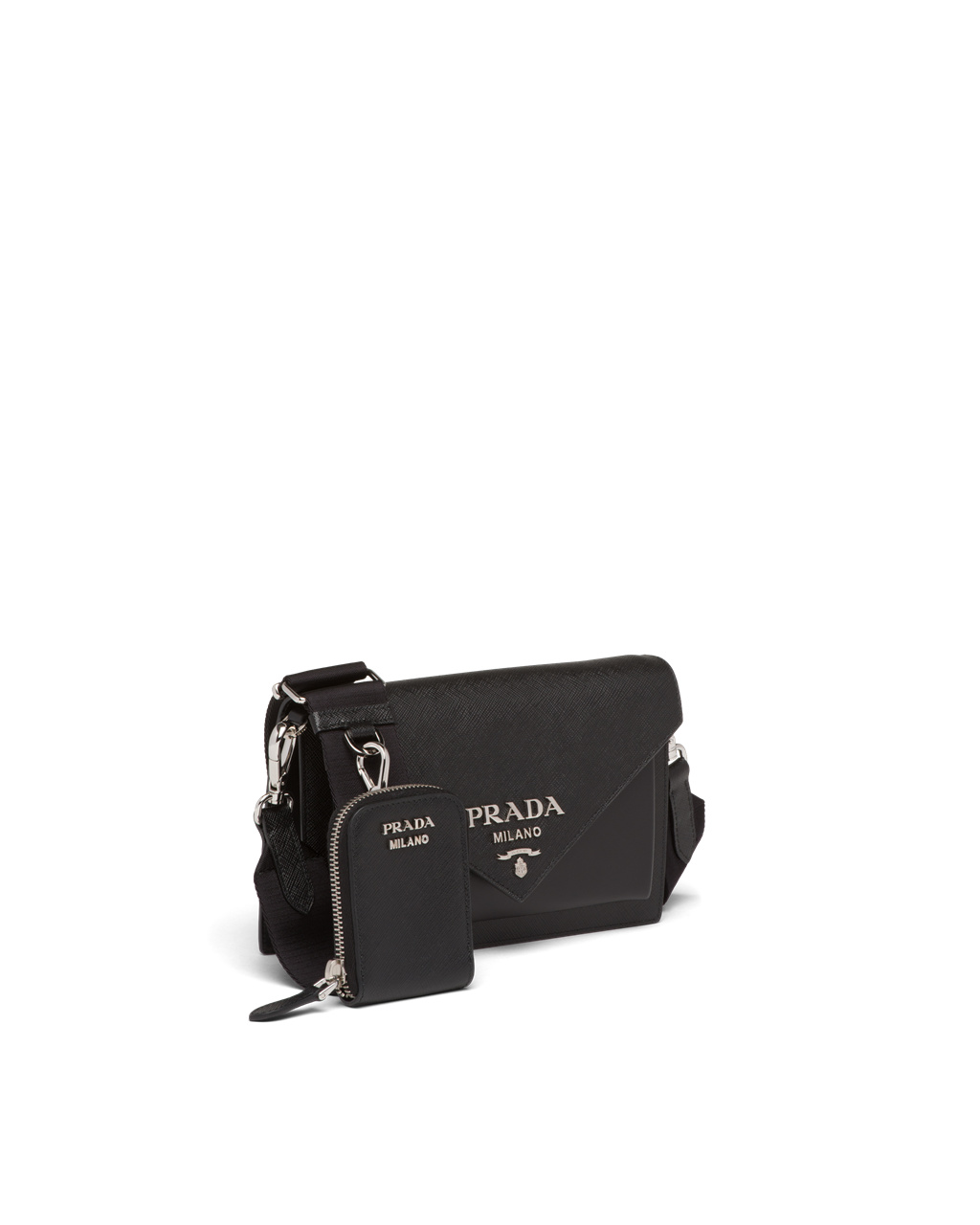 Prada Saffiano Leather Mini Envelope Bag Black | 3147BWAZN