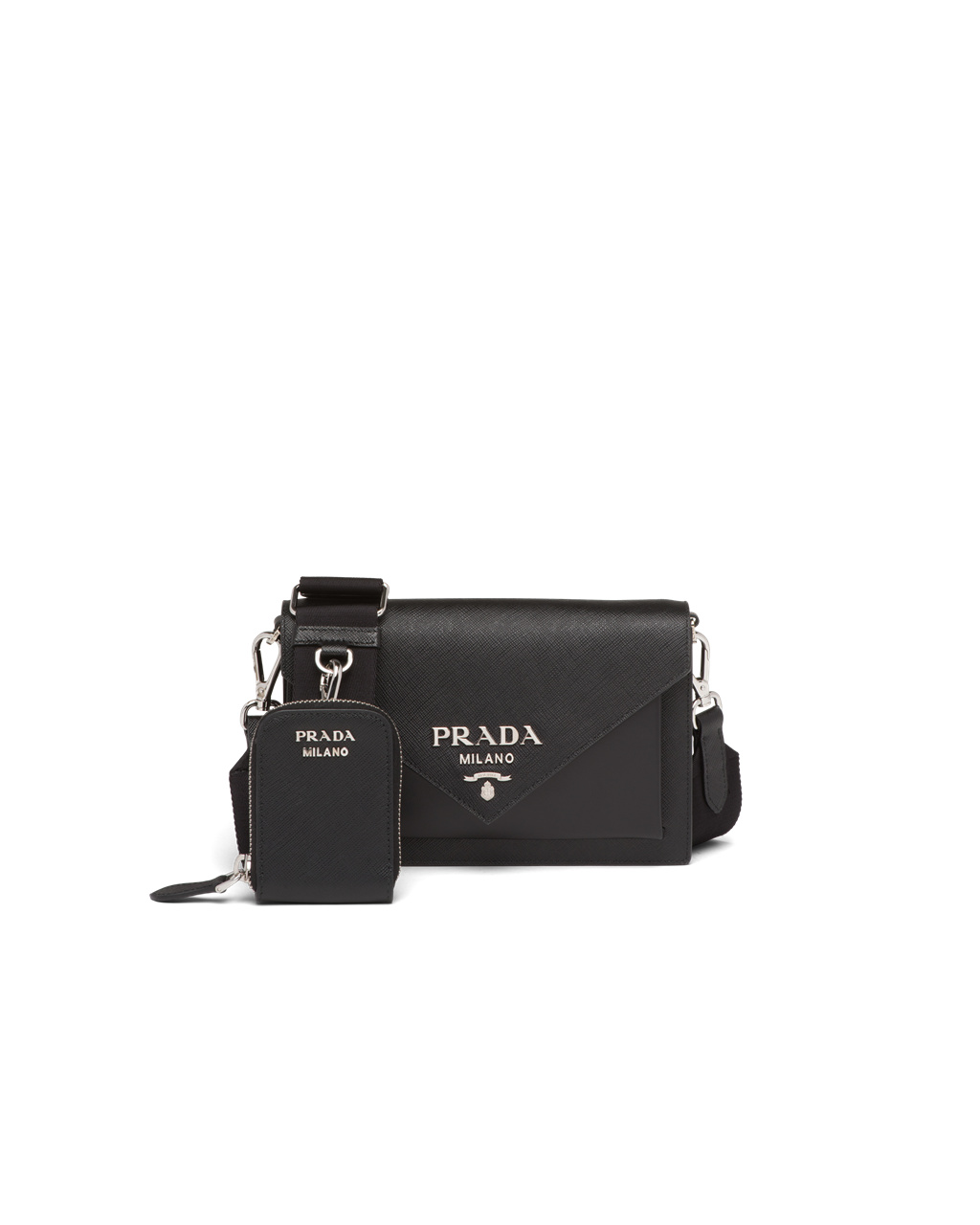 Prada Saffiano Leather Mini Envelope Bag Black | 3147BWAZN