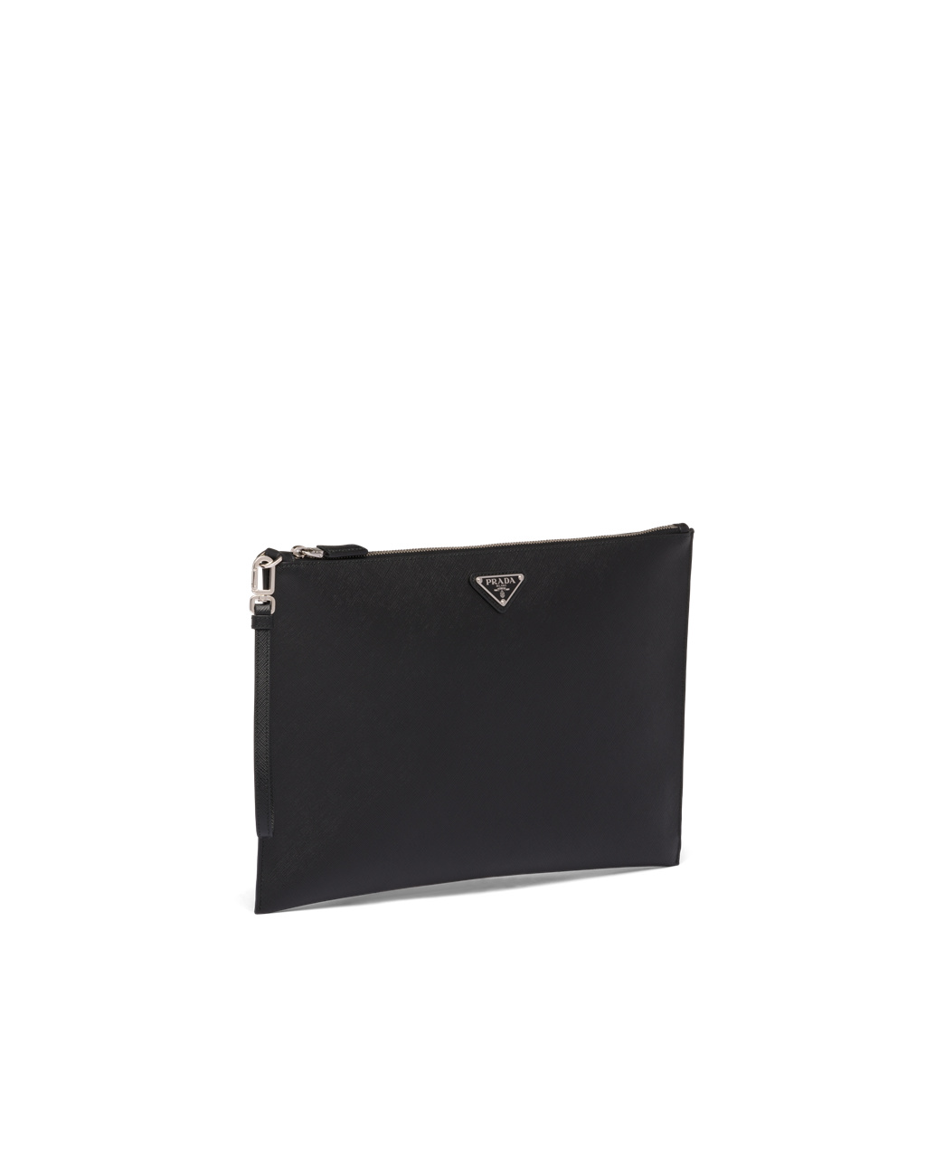 Prada Saffiano Leather Pouch Black | 1502BITWV