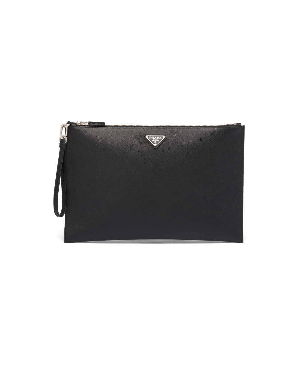 Prada Saffiano Leather Pouch Black | 1502BITWV