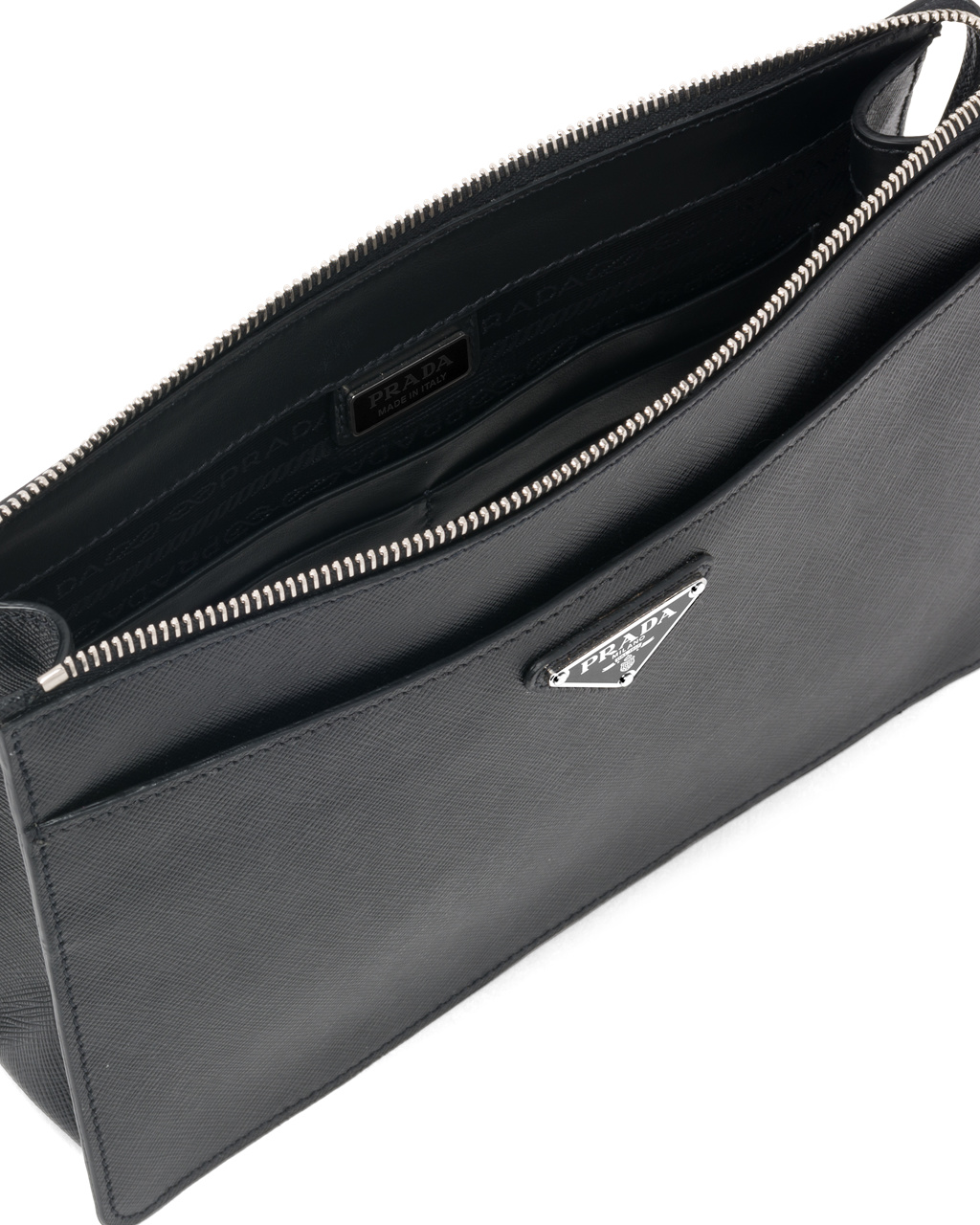 Prada Saffiano Leather Pouch Black | 8409PRCSH