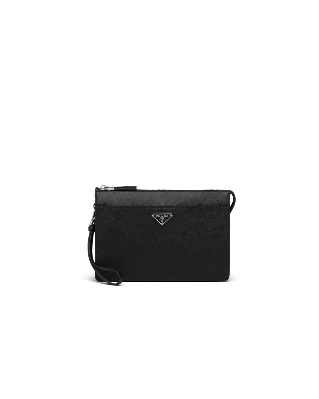 Prada Saffiano Leather Pouch Black | 8409PRCSH