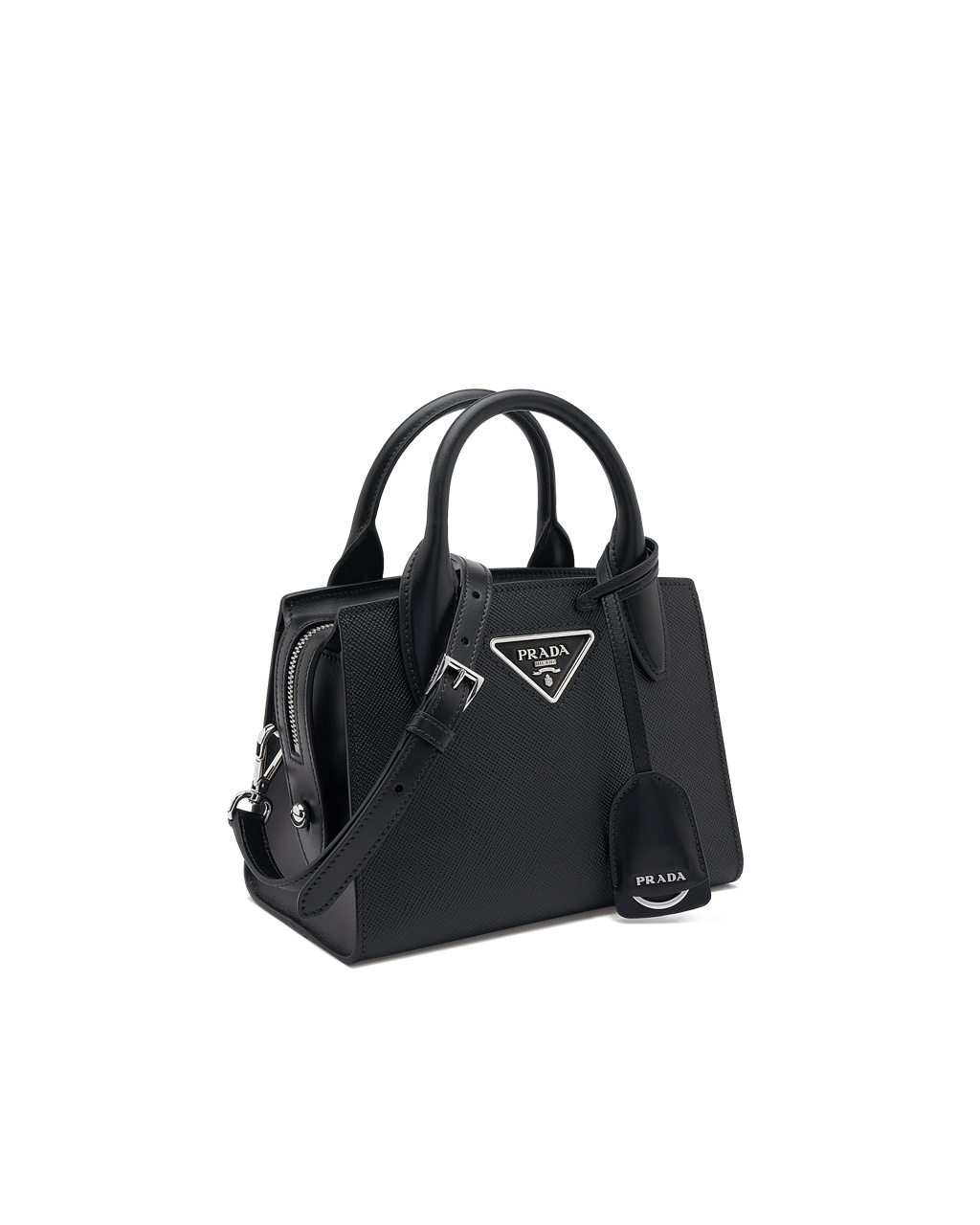 Prada Saffiano Leather Prada Kristen Handbag Black | 1627LIMPB