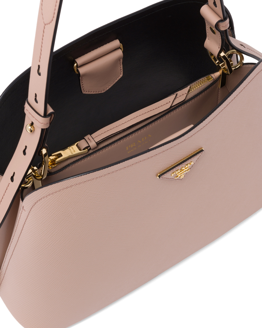 Prada Saffiano Leather Prada Matinée Bag Powder Pink / Black | 1239KIYBD