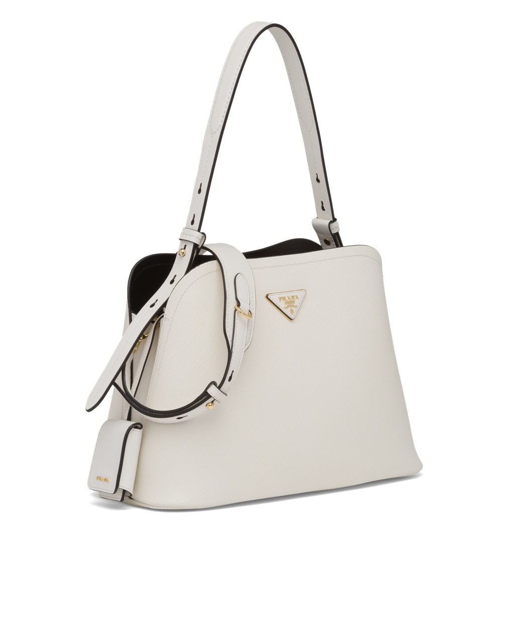 Prada Saffiano Leather Prada Matinée Bag White / Black | 3194BCEZU