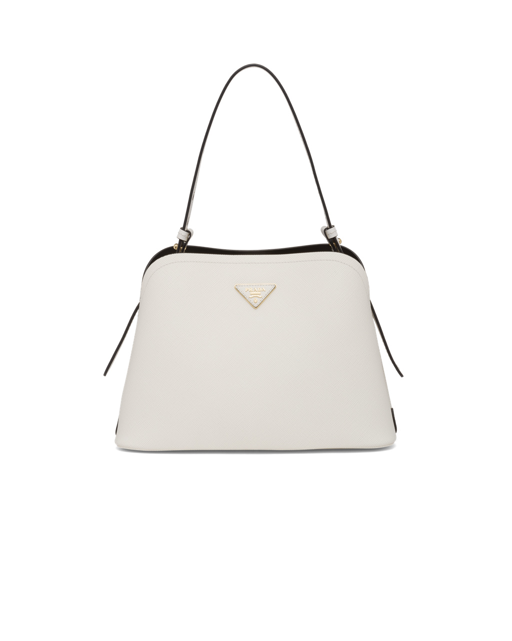 Prada Saffiano Leather Prada Matinée Bag White / Black | 3194BCEZU