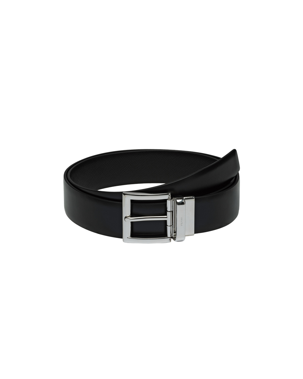 Prada Saffiano Leather Reversible Belt Black | 7980TFYEI