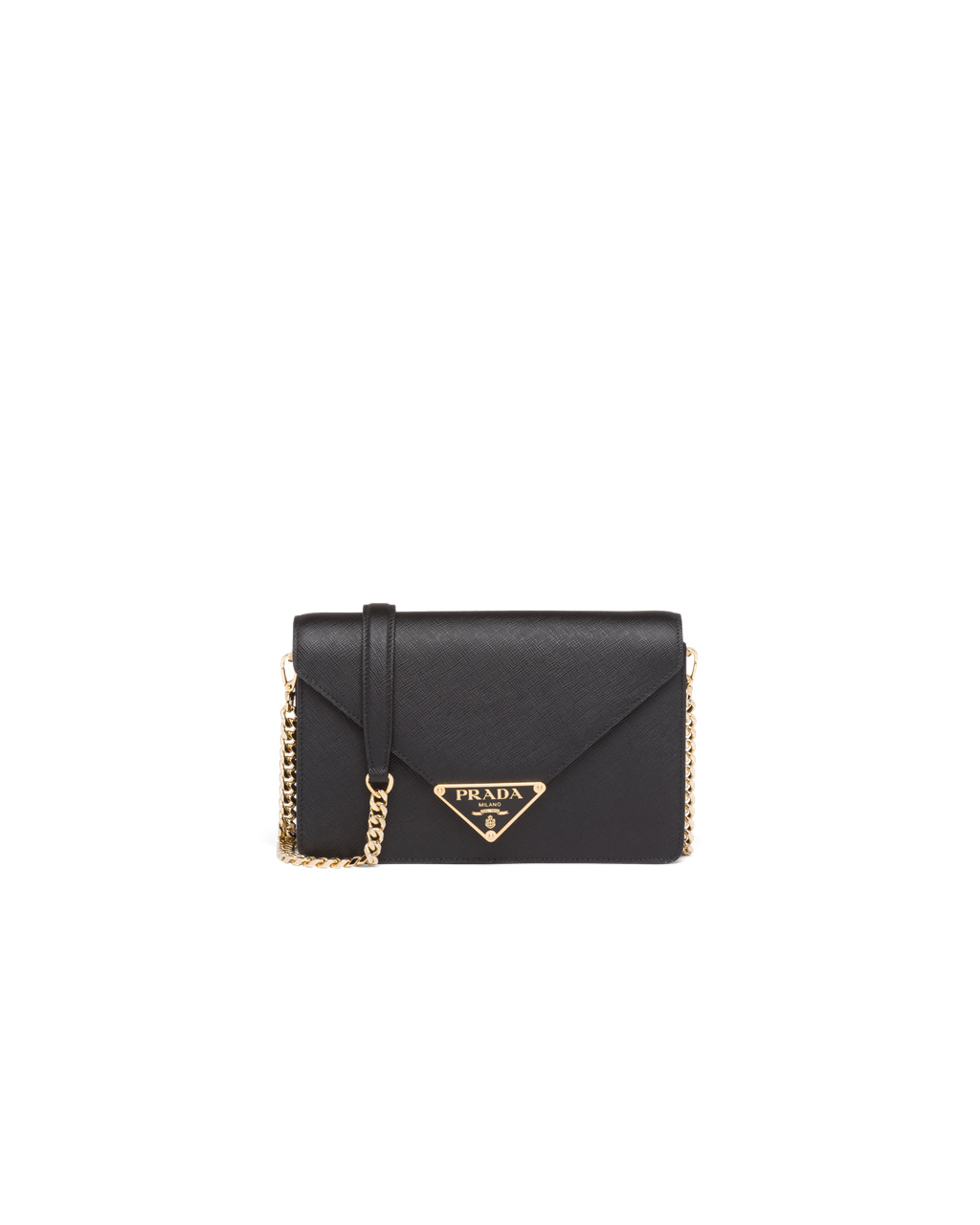 Prada Saffiano Leather Shoulder Bag Black | 1273ZCSVX