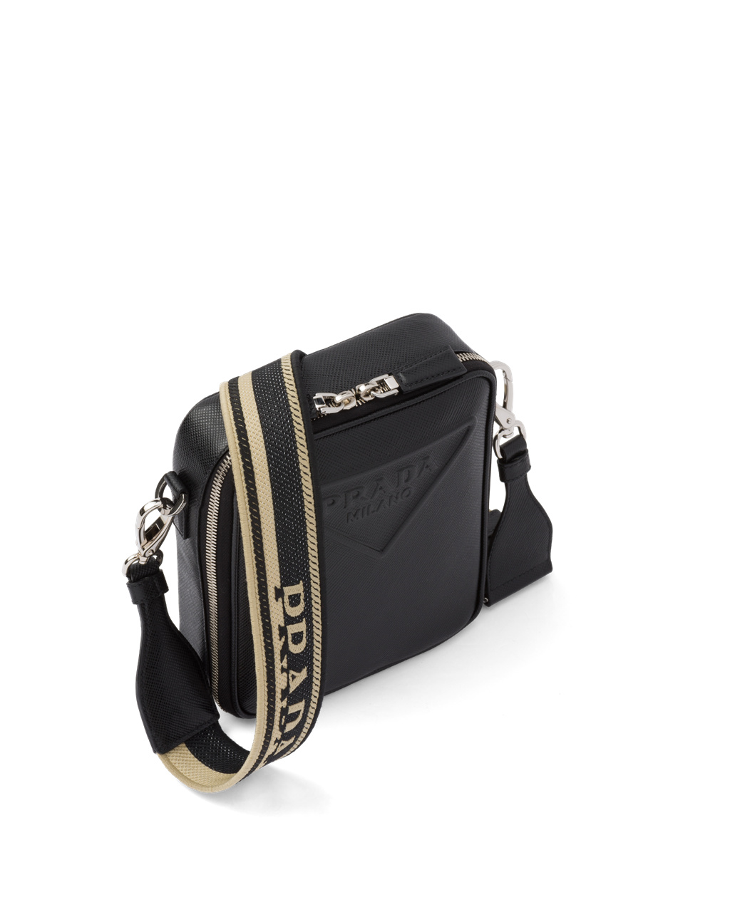 Prada Saffiano Leather Shoulder Bag Black | 1584OGQIP