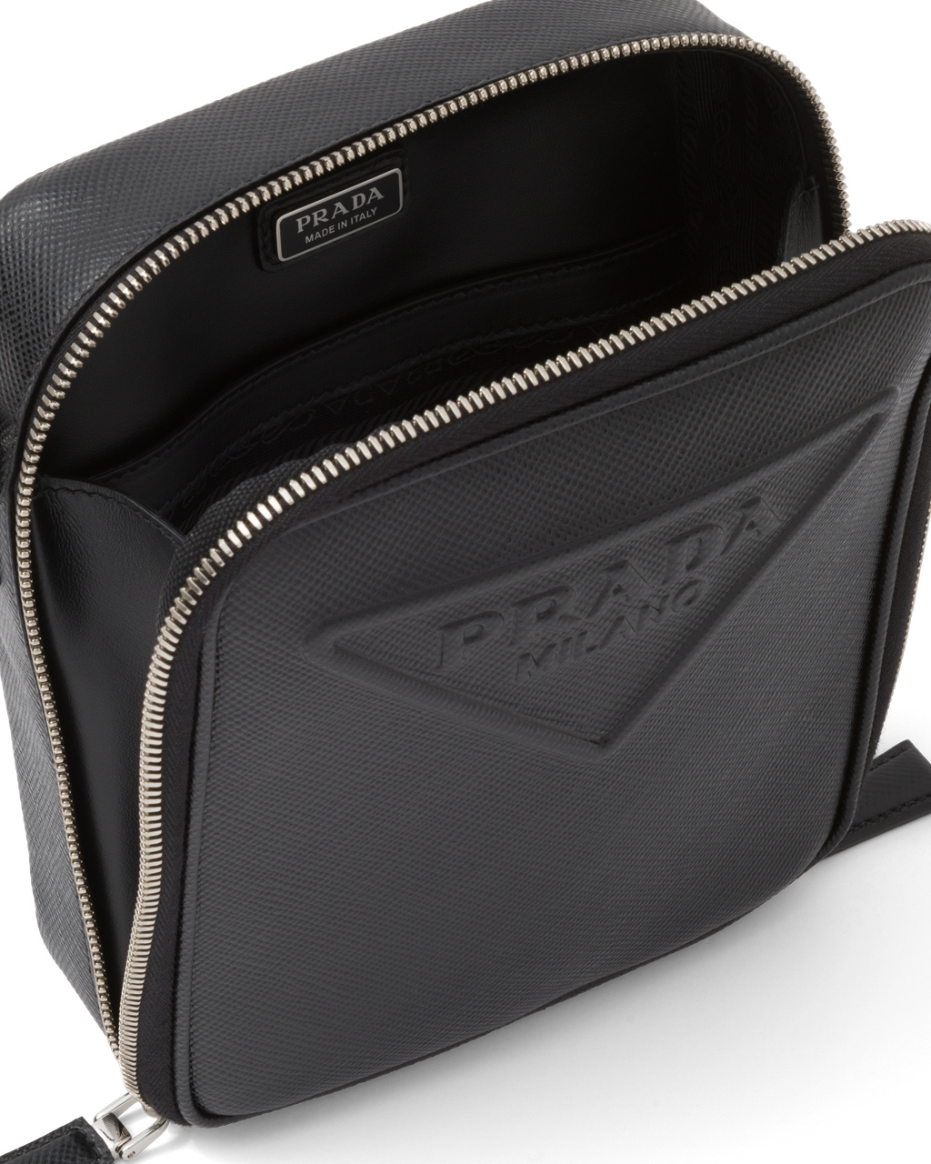 Prada Saffiano Leather Shoulder Bag Black | 1584OGQIP