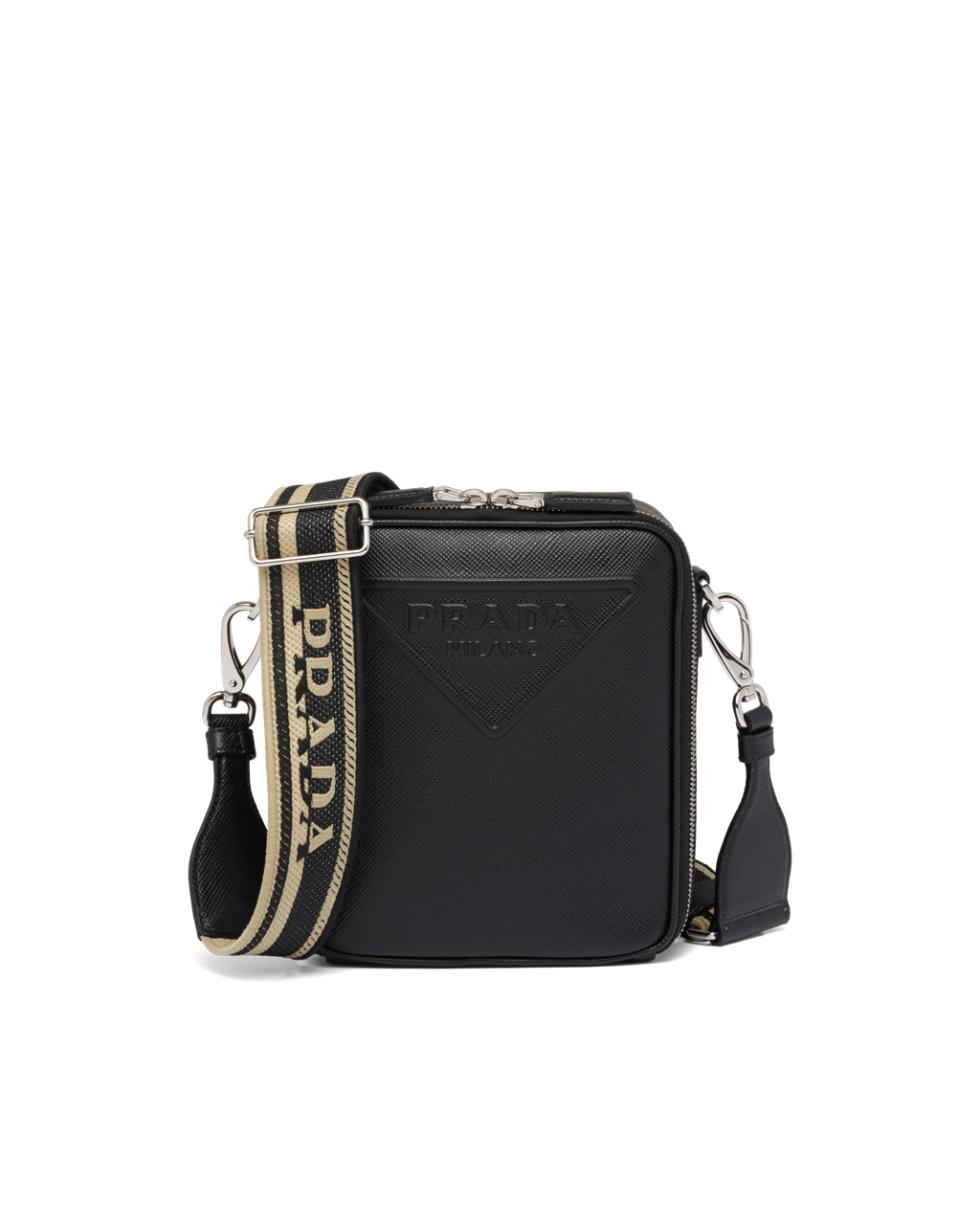 Prada Saffiano Leather Shoulder Bag Black | 1584OGQIP