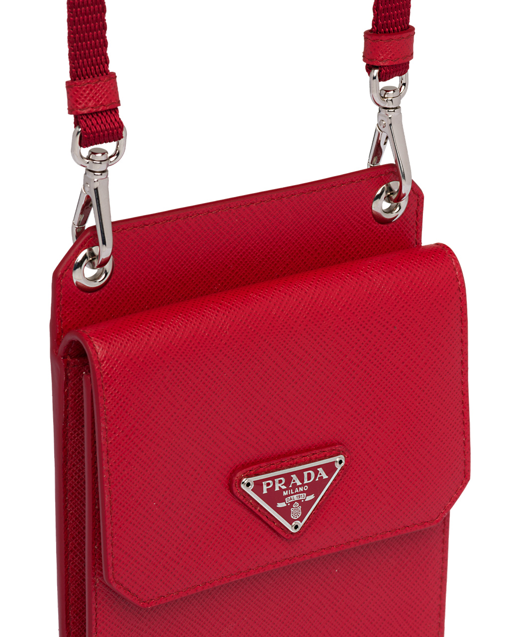 Prada Saffiano Leather Smartphone Case Fiery Red | 8147LUTXS