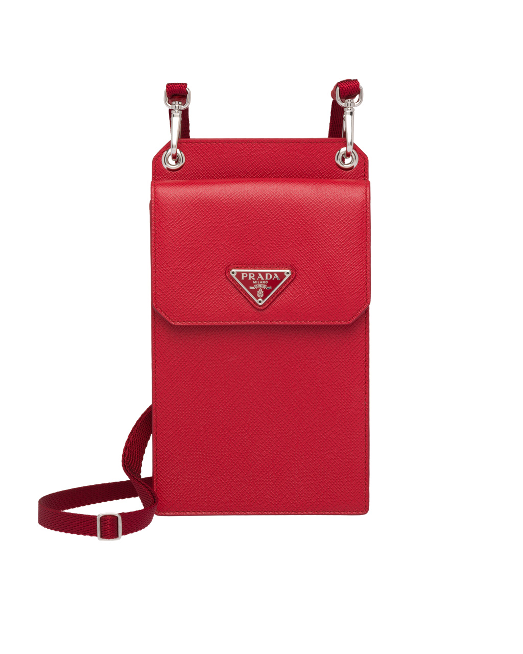 Prada Saffiano Leather Smartphone Case Fiery Red | 8147LUTXS