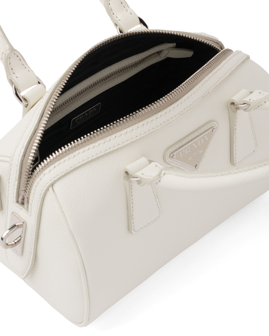 Prada Saffiano Leather Top-handle Bag White | 2594CDTAB