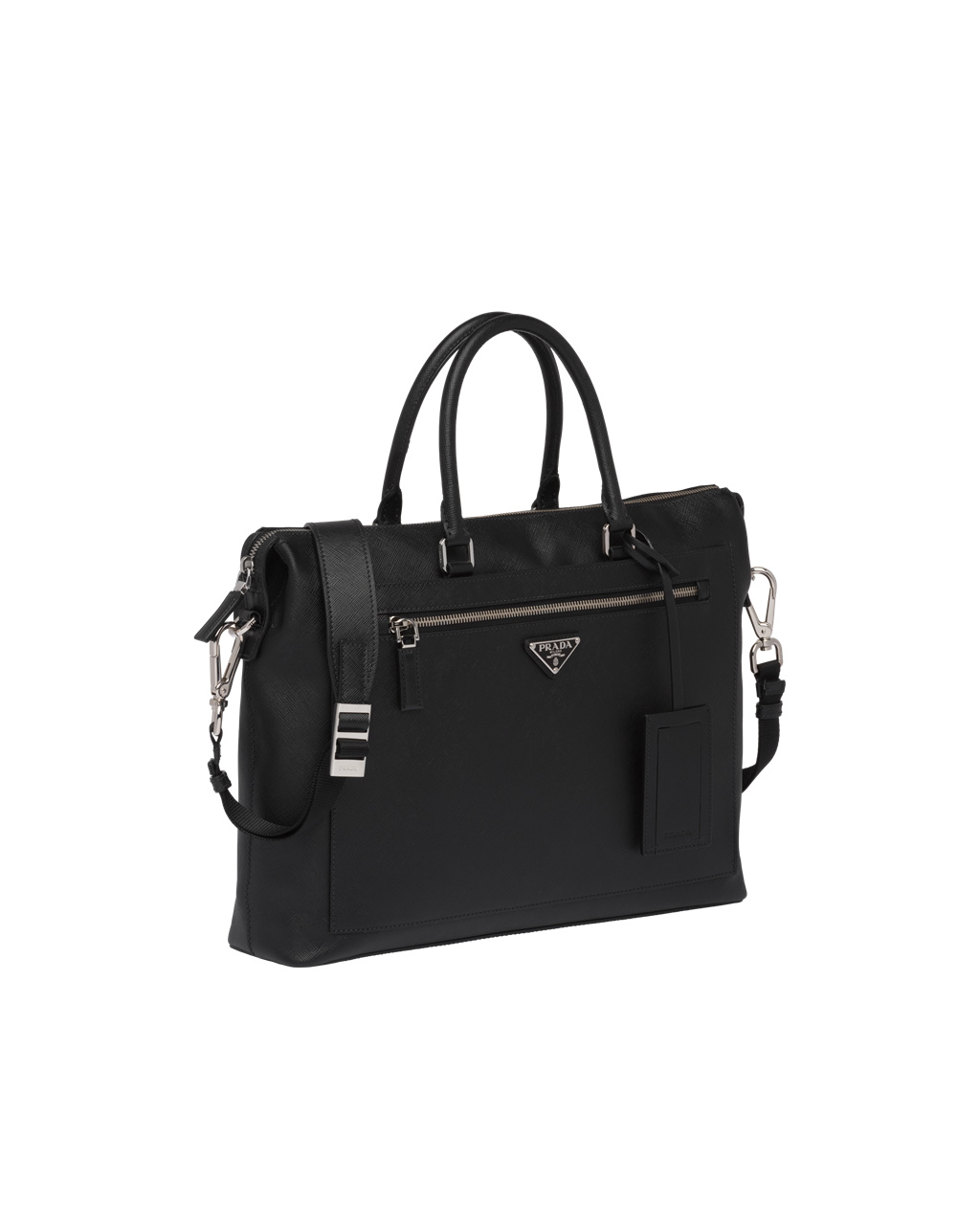 Prada Saffiano Leather Tote Bag Black | 9831ULPTQ