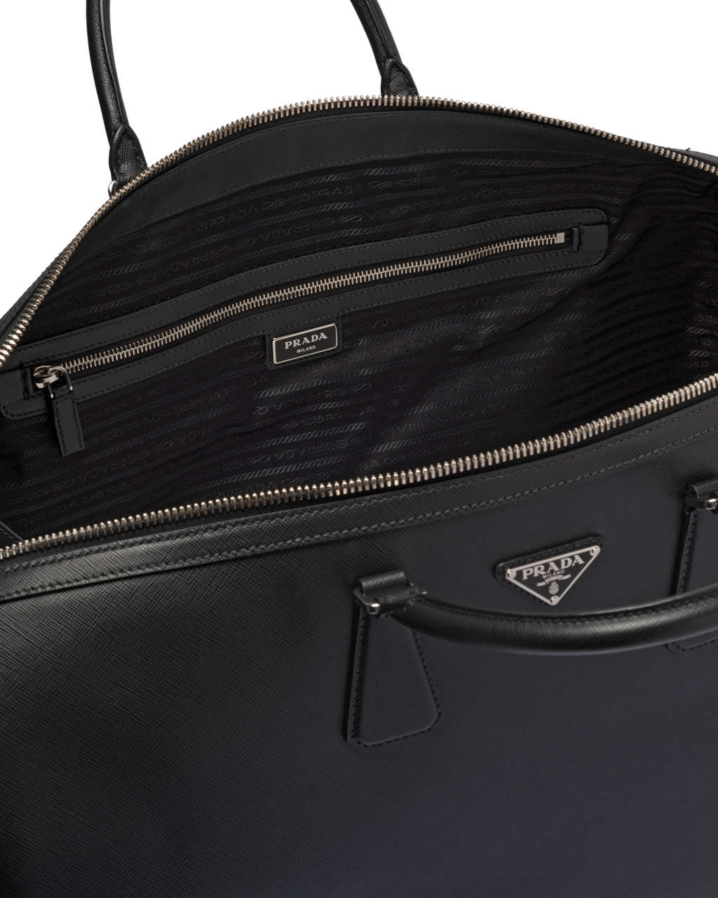 Prada Saffiano Leather Travel Bag Black | 9425VSDIN