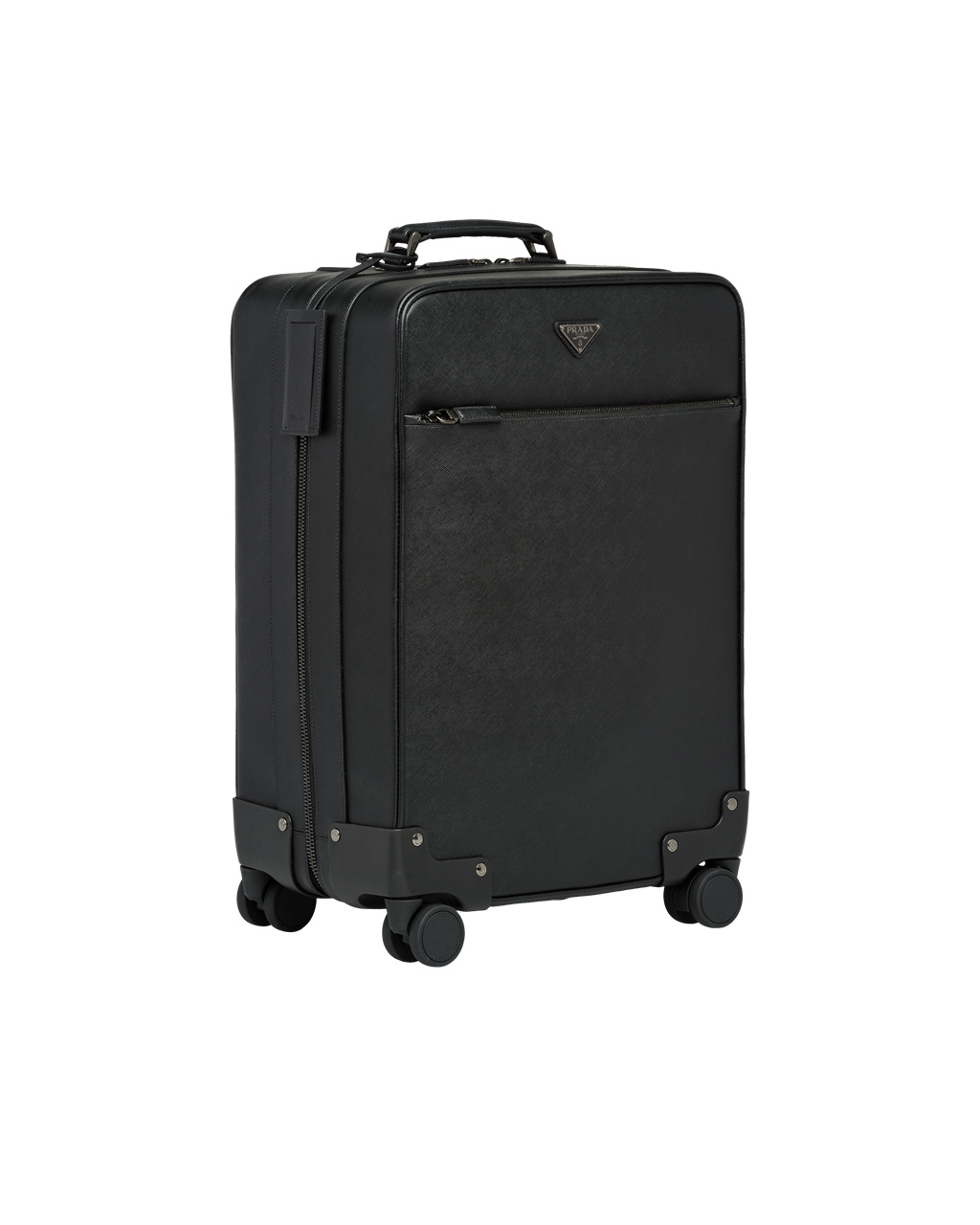 Prada Saffiano Leather Trolley Black | 9286HDUJS