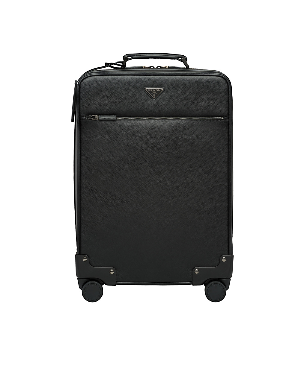 Prada Saffiano Leather Trolley Black | 9286HDUJS