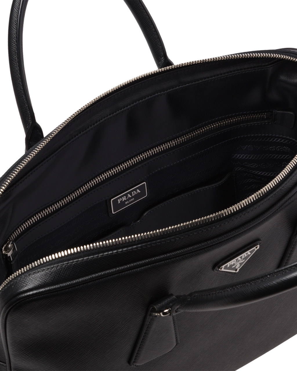 Prada Saffiano Leather Work Bag Black | 9750ZOLEC