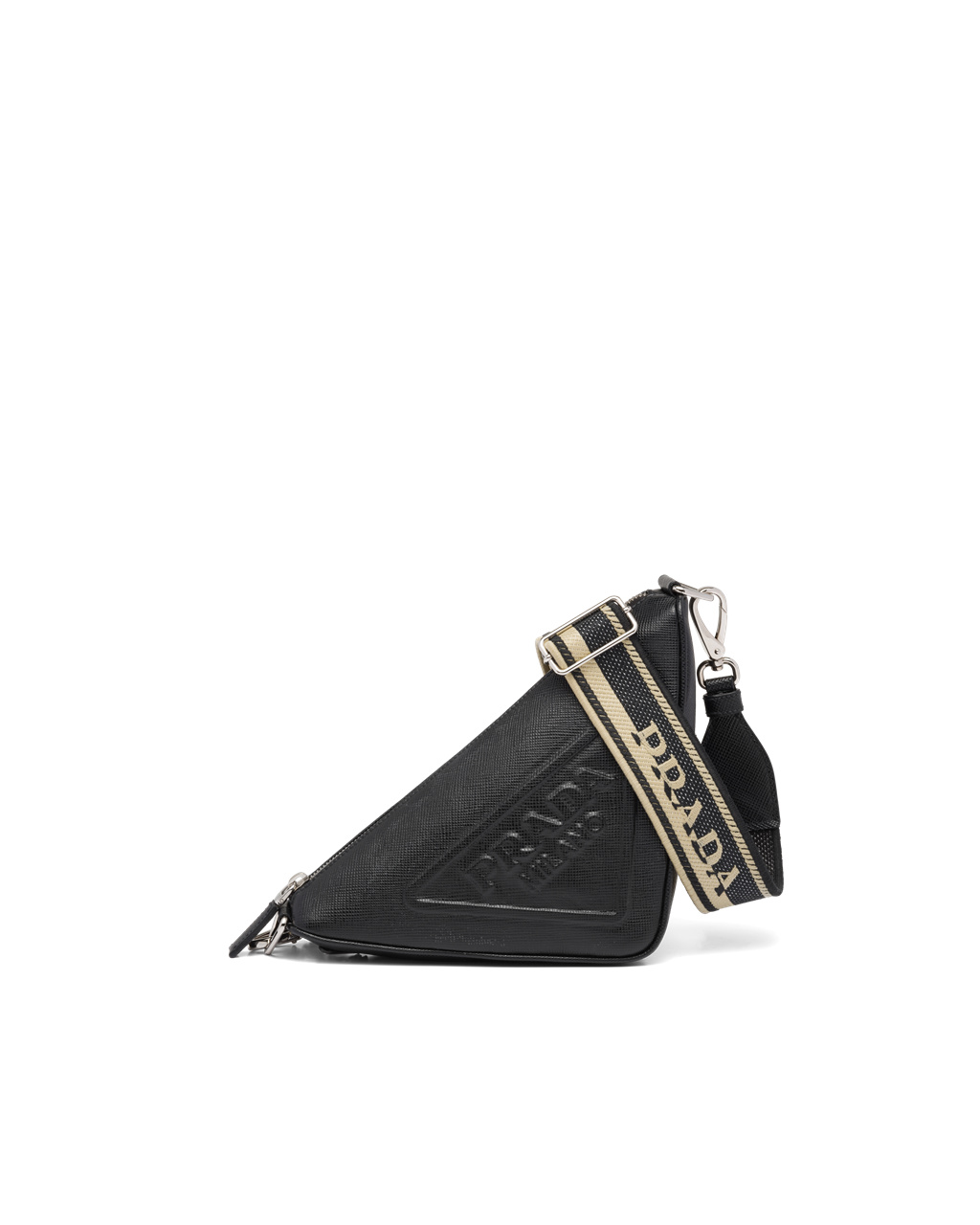 Prada Saffiano Prada Triangle Bag Black | 9728GDSHM