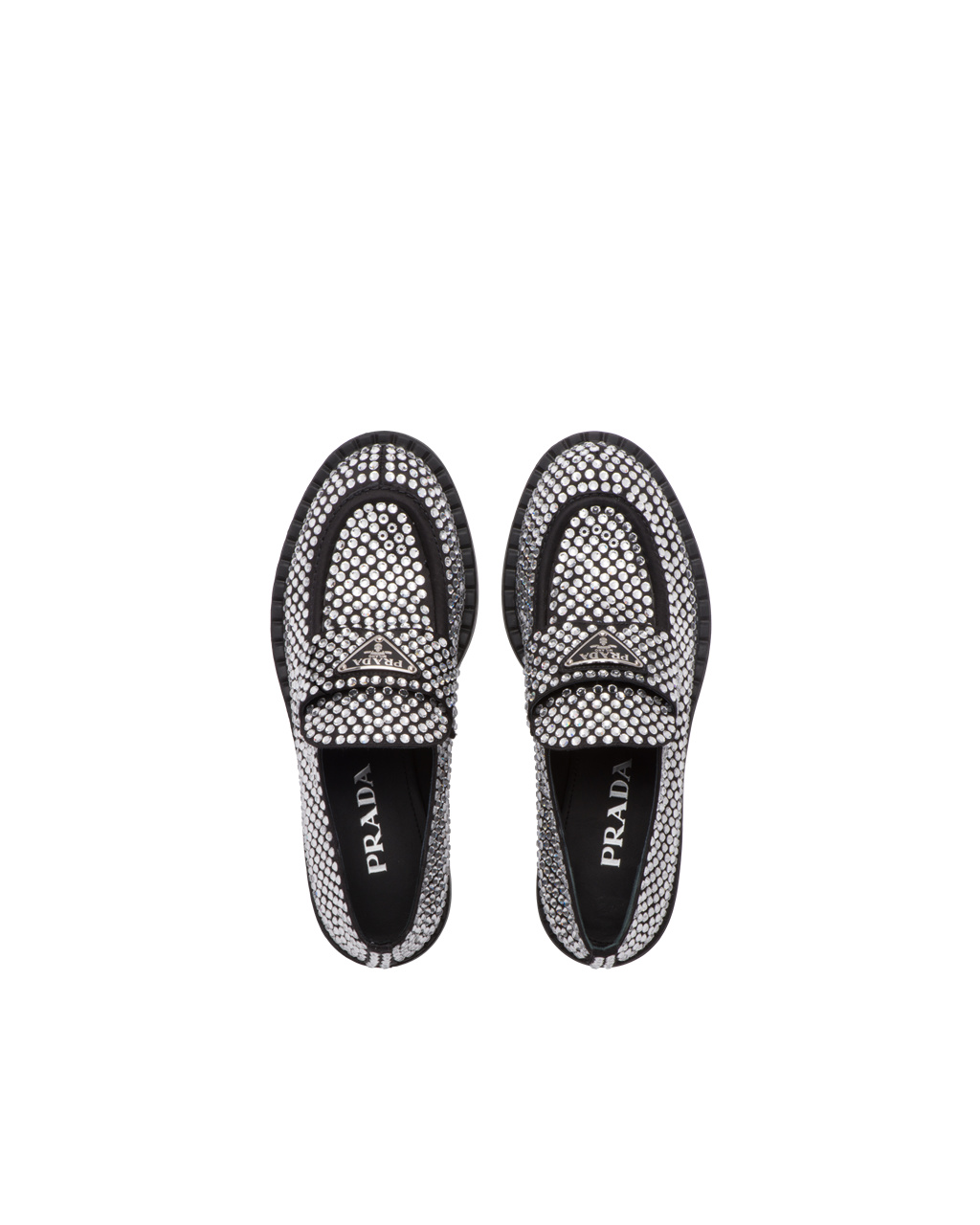 Prada Satin Loafers With Crystals Crystal | 2846IUVSR