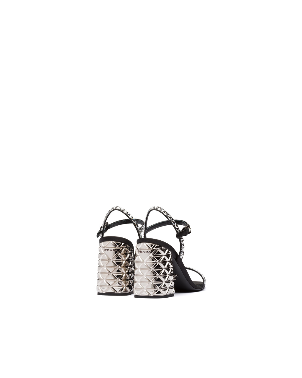 Prada Satin Sandals With Crystals Crystal | 1072YVPIZ