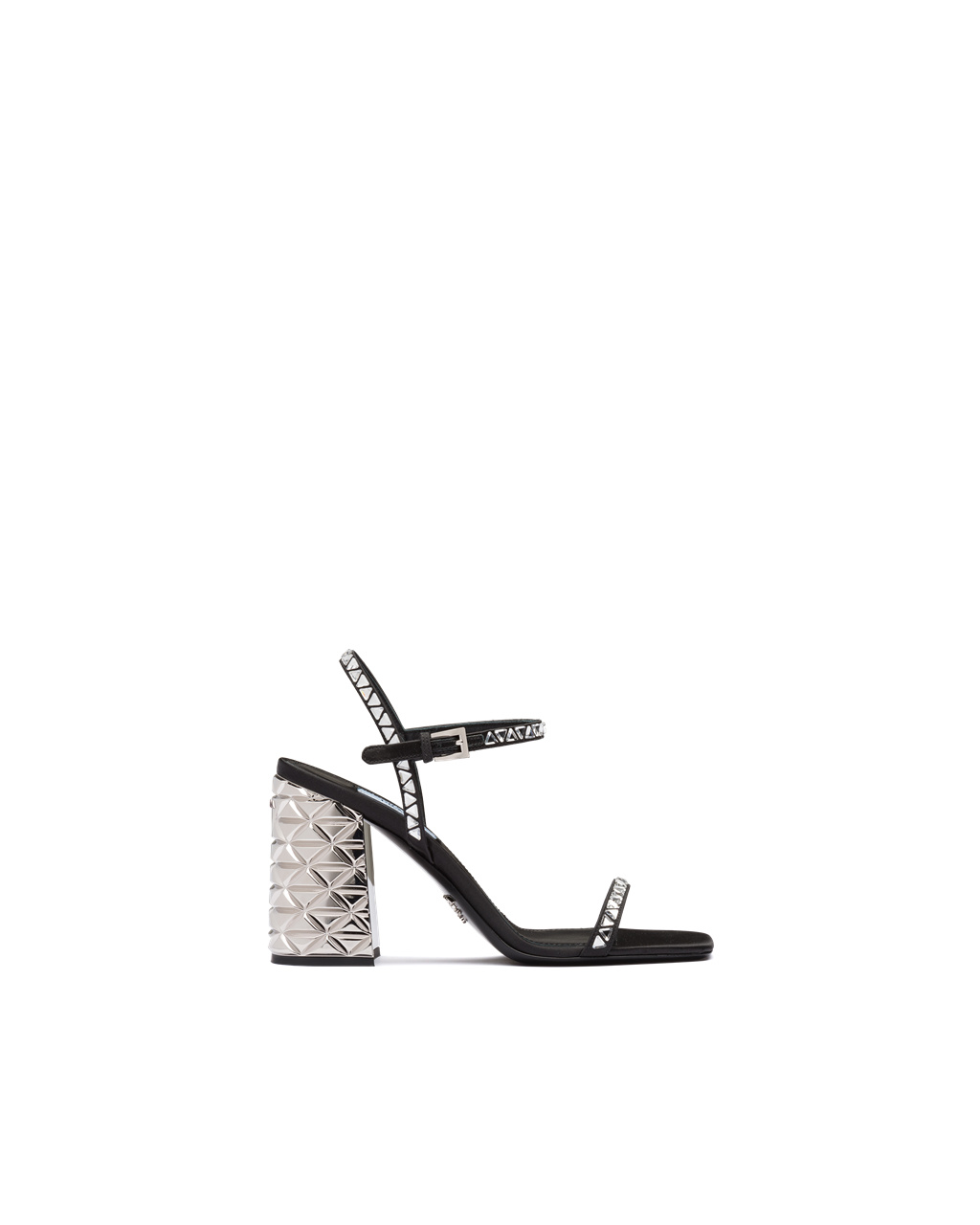 Prada Satin Sandals With Crystals Crystal | 1072YVPIZ