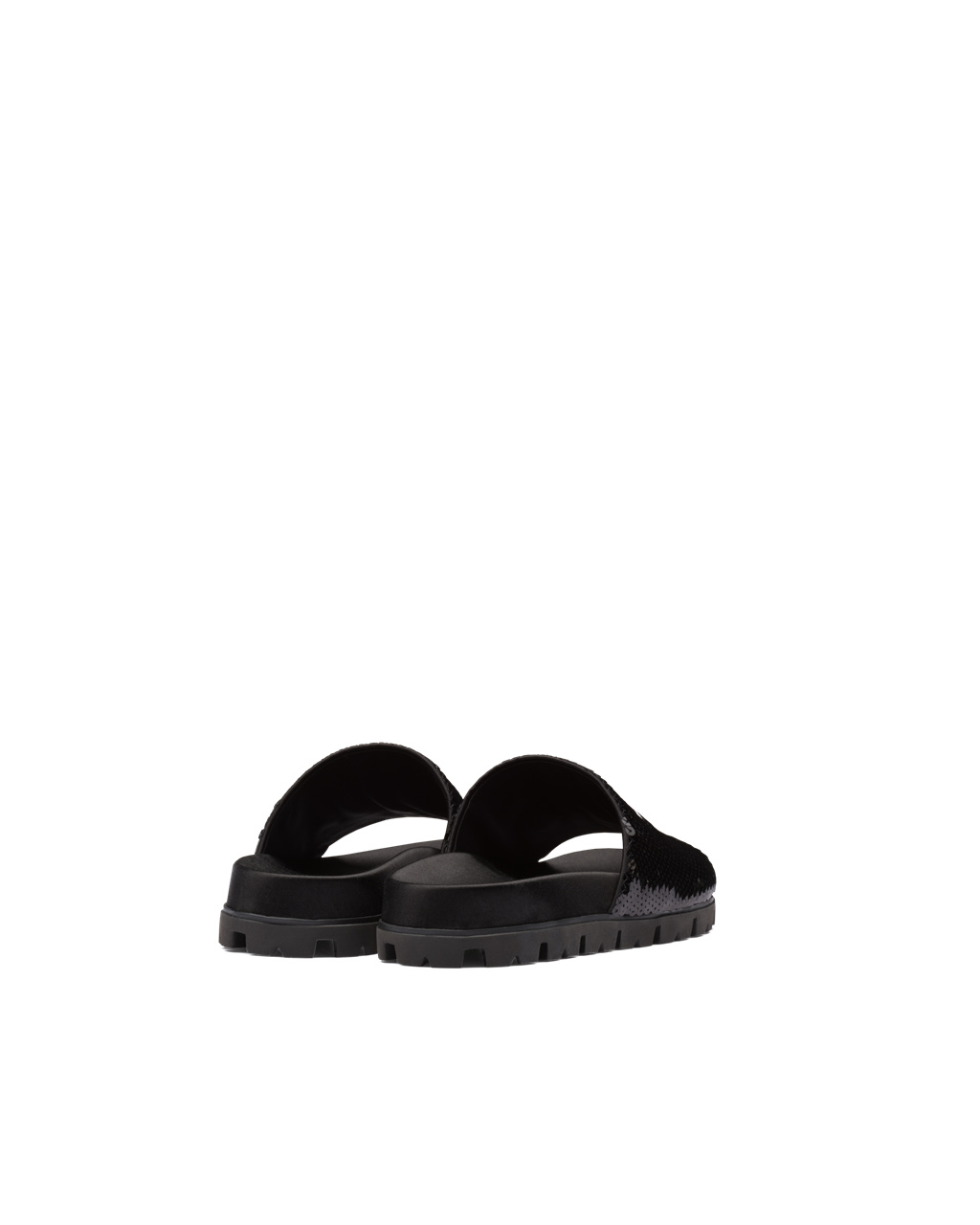 Prada Sequin Slides Black / White | 8079OEHIP