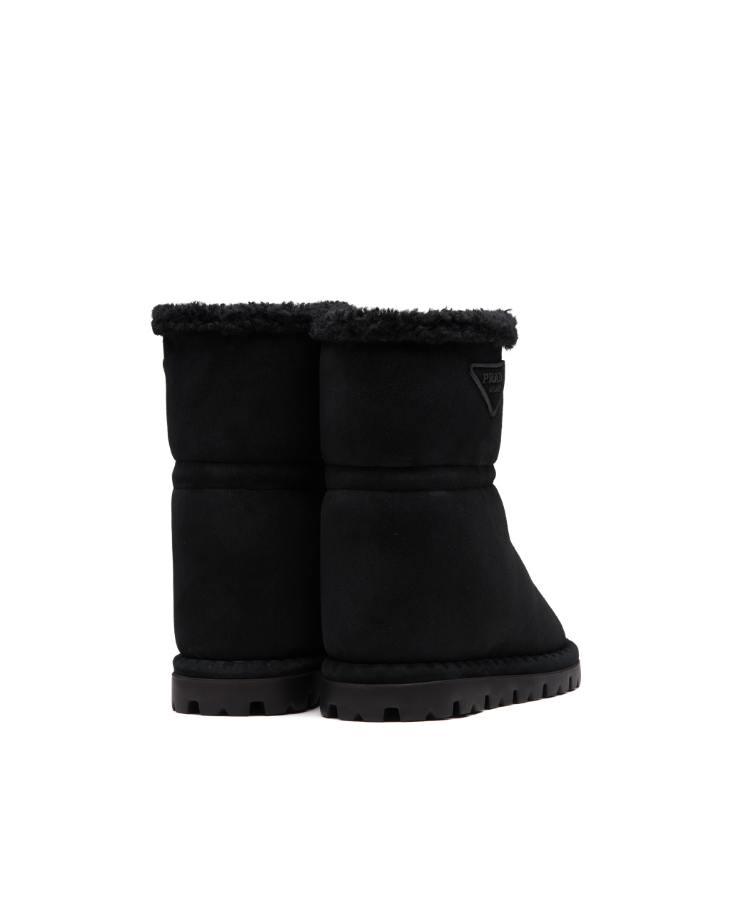 Prada Shearling Booties Black | 7146ONQDI