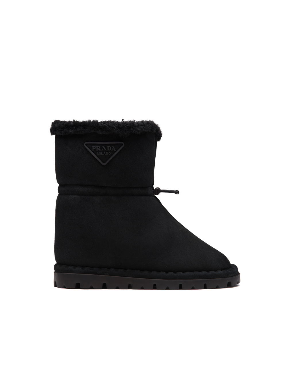 Prada Shearling Booties Black | 7146ONQDI