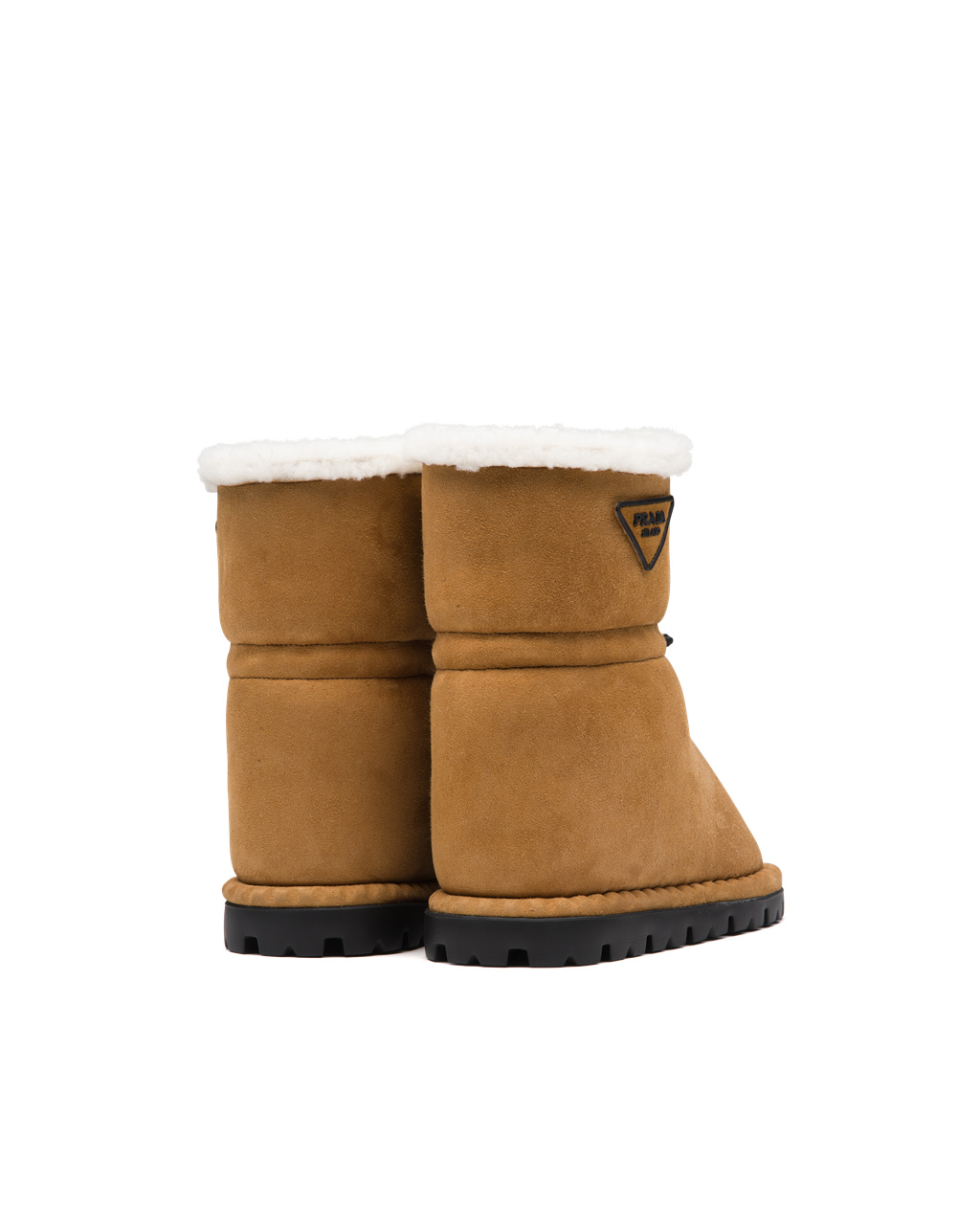 Prada Shearling Booties Cognac | 7409RXTNP