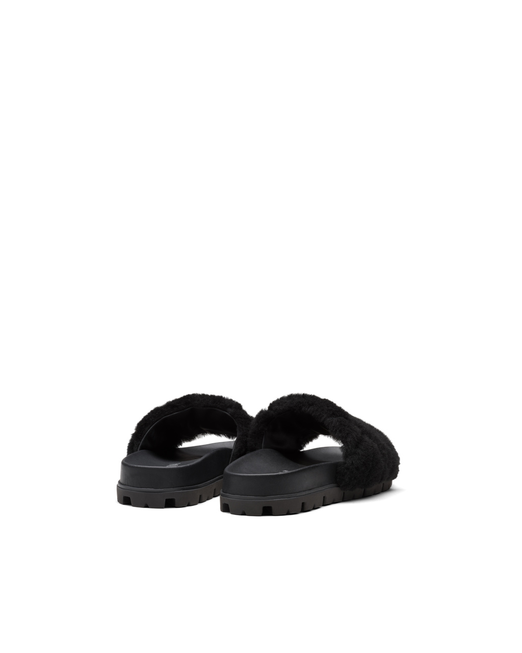 Prada Shearling Slides Black | 7016UERZW