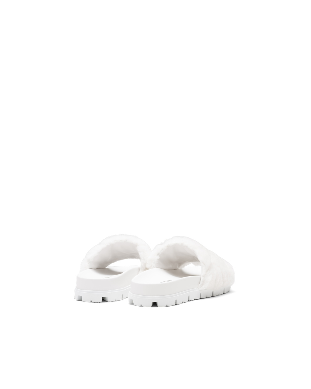 Prada Shearling Slides White | 7246QWDMV