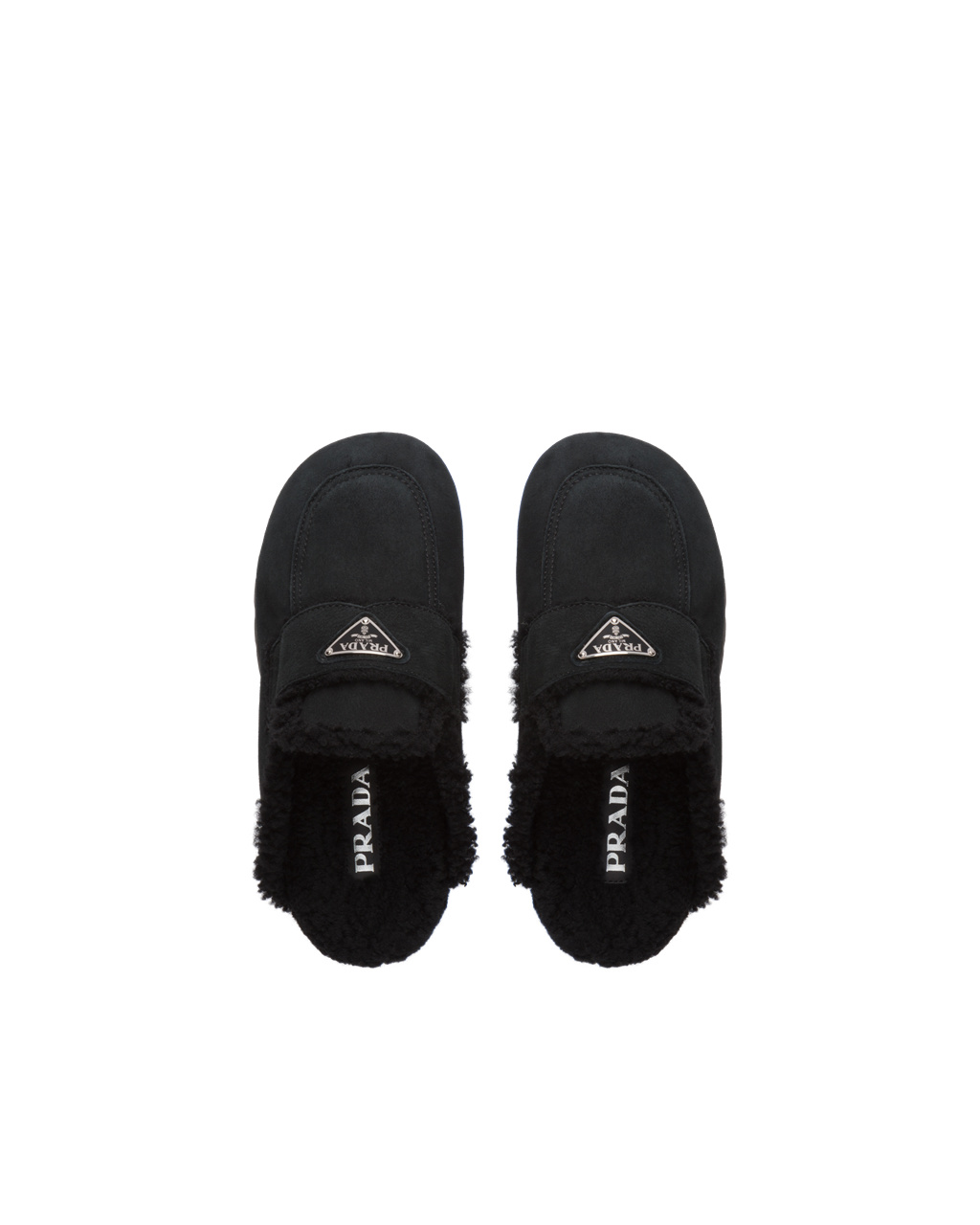 Prada Shearling Slippers Black | 8096SRHAK