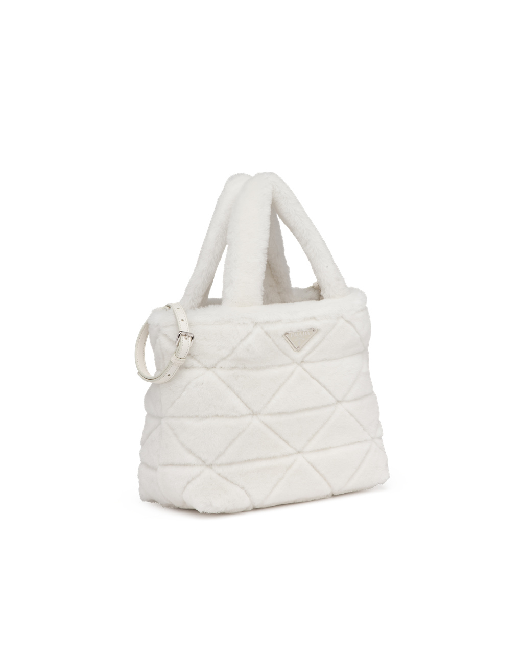 Prada Shearling Tote White | 4589ZNJRT