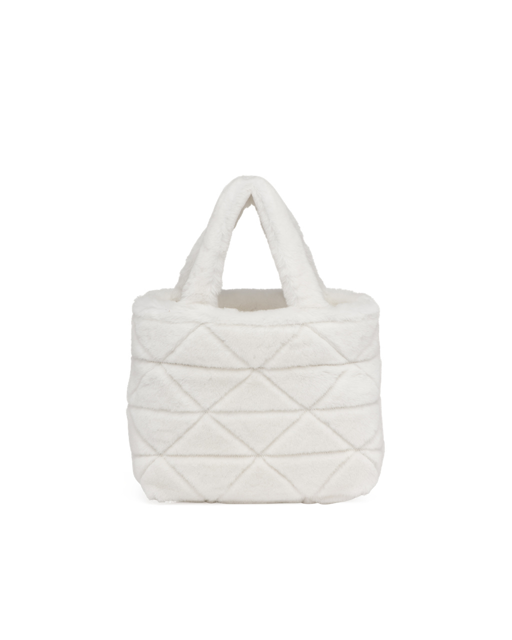 Prada Shearling Tote White | 4589ZNJRT