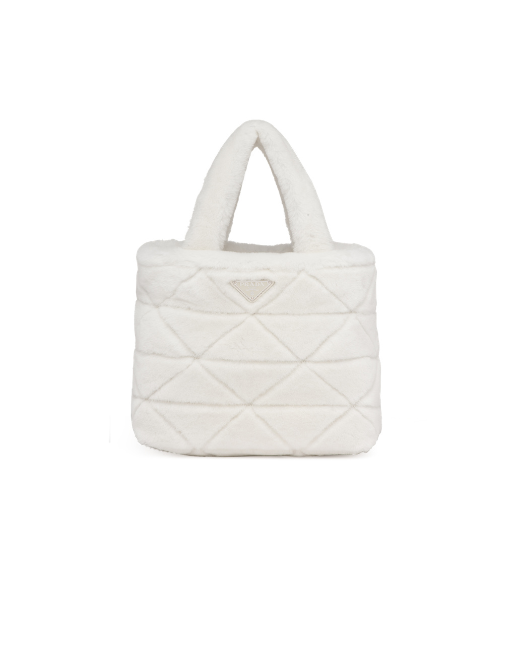 Prada Shearling Tote White | 4589ZNJRT